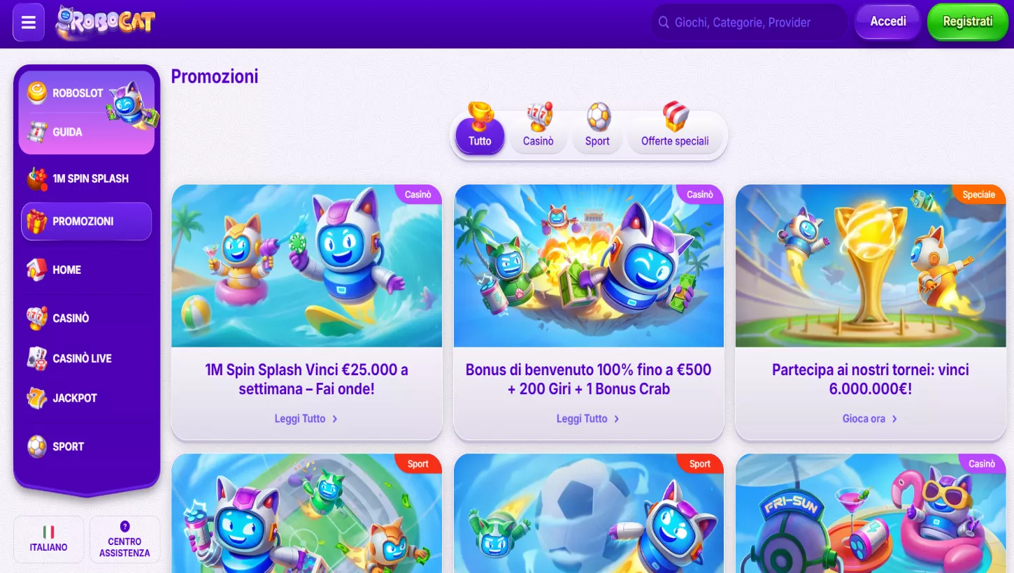 Pagina delle promozioni di