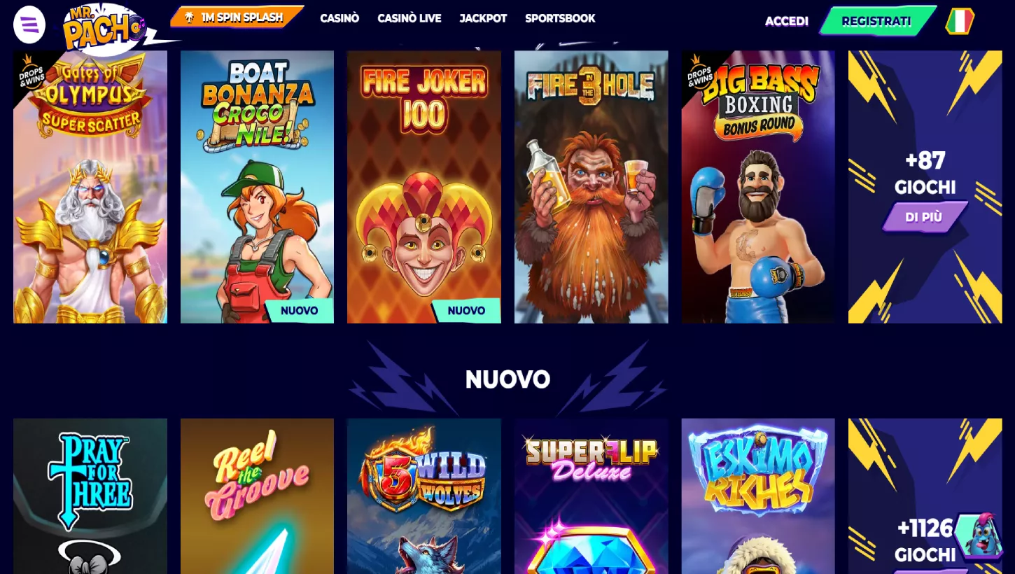 Pagina del casinò di  MrPacho